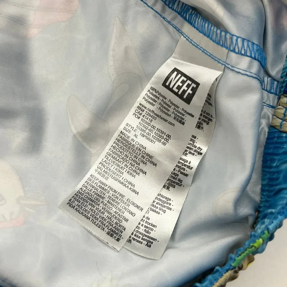 Neff Hot Tub Swim Trunk Shorts Pool Party Blue Size XL